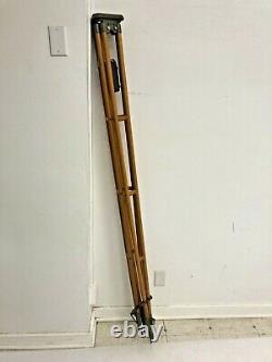 Vintage WOOD TRIPOD rustic decor transit light stand survey industrial wooden UK