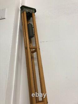 Vintage WOOD TRIPOD rustic decor transit light stand survey industrial wooden UK