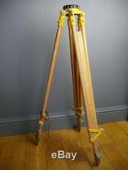 Vintage Watts wooden surveyors tripod theodolite theatre lamp light