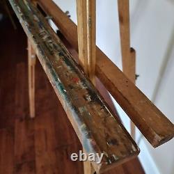 Vintage Weber 31 Wooden Floor Easel Tripod Legs Adjustable Folding