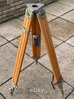 Vintage Wild Heerbrugg Wooden Tripod with Original Pouch & Contents Fabulous