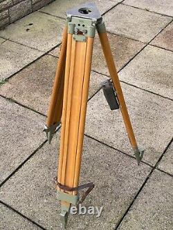 Vintage Wild Heerbrugg Wooden Tripod with Original Pouch & Contents Fabulous