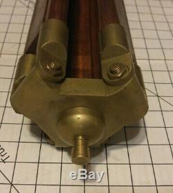 Vintage Wood And Brass Tripod Adjustable (camera, globe, telescope, lamp)