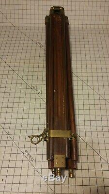 Vintage Wood And Brass Tripod Adjustable (camera, globe, telescope, lamp)