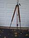Vintage Wood/brass Green Military Photographer Tripod Rare Wwii Wwi