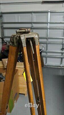 Vintage Wood/Brass Green Military Photographer Tripod Rare WWII WWI