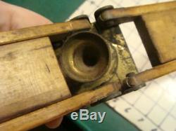 Vintage Wood & Brass TRIPOD-unmarked lays flat closed, GREAT DESIGN