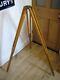 Vintage Wood & Brass Tripod Can Adapt To Theatre Lamp Stand Etc. 120 Cm Tall