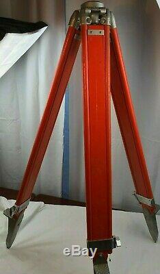 Vintage Wood Kern Level Surveying Tripod Aluminum Feet Very Nice 151b