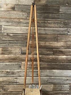 Vintage Wood Tripod Camera Tripod Transit Tripod Wooden 55.5 inch