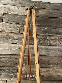 Vintage Wood Tripod Camera Tripod Transit Tripod Wooden 55.5 inch