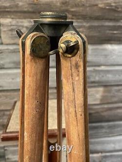 Vintage Wood Tripod Camera Tripod Transit Tripod Wooden 55.5 inch