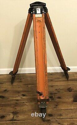 Vintage Wood Tripod Keuffel Esser Orange Surveying