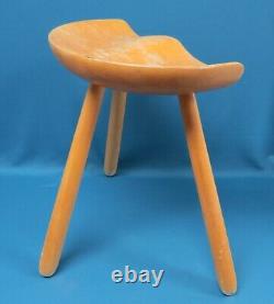 Vintage Wood Tripod Milking Stool Saddle Seat Made in Denmark