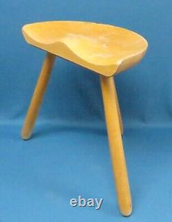 Vintage Wood Tripod Milking Stool Saddle Seat Made in Denmark