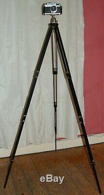 Vintage Wood Wooden Tripod Zeiss Ikon + Bilora ball head Rare and Old