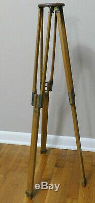 Vintage Wood and Brass Rochester Optical Camera Tripod