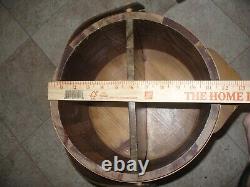 Vintage Wooden Bucket 3-Leg Tripod Handle Divided center RARE