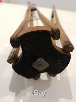Vintage Wooden Folding Camera Tripod Stand, Adjustable Antique Camera light Oak
