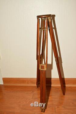 Vintage Wooden Folding Tripod Crown No. 1 1903 Patent Date Folmer Graflex Corp