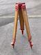 Vintage Wooden Industrial Tripod For Surveying Instrument Heliograph Lamp Stand