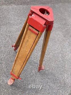 Vintage Wooden Industrial Tripod for Surveying Instrument Heliograph Lamp stand