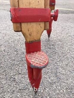 Vintage Wooden Industrial Tripod for Surveying Instrument Heliograph Lamp stand