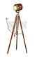 Vintage Wooden Spotlight With Two Fold Wooden Tripod Stand Nautical Floor Lamp