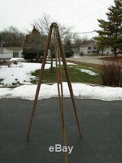 Vintage Wooden Tripod / Camera / Surveyors 60 inches Long Used