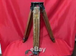 Vintage Wooden Tripod Camera Theodolite Survey Stand Tripod Max Height 130 CM