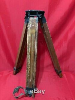 Vintage Wooden Tripod Camera Theodolite Survey Stand Tripod Max Height 130 CM