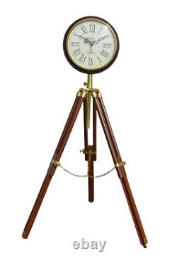 Vintage Wooden Tripod Clock Floor Standing Clock Grand Father Clock Tripod Stand