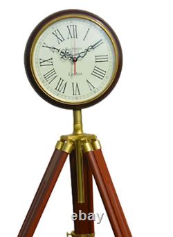 Vintage Wooden Tripod Clock Floor Standing Clock Grand Father Clock Tripod Stand