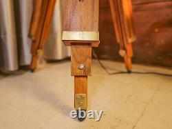 Vintage Wooden Tripod Floor Lamp Wooden Lamp Handcrafted Rosewood Lamp