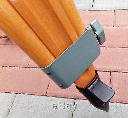 Vintage Wooden Tripod K002 Light Surveying Equipment Leather Strap Nos