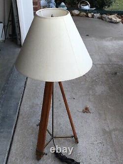 Vintage Wooden Tripod Lamp
