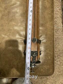 Vintage Wooden Tripod Ries Model C Tri Lok Adjustable Head & Height Photography