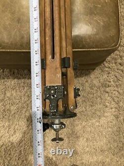 Vintage Wooden Tripod Ries Model C Tri Lok Adjustable Head & Height Photography