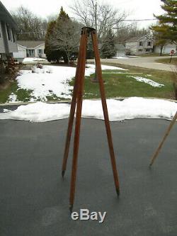 Vintage Wooden Tripod Surveyors / Camera 58 inches Long Used