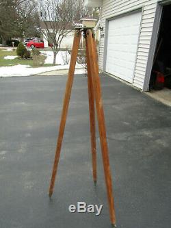 Vintage Wooden Tripod Surveyors / Camera 58 inches Long Used