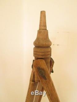 Vintage Wooden Tripod with great patina on the wood 150 cm