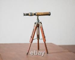 Vintage Working Telescope With Wooden Tripod Home/Office Decor Christmas gift