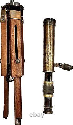 Vintage Working Telescope With Wooden Tripod Home/Office Decor Christmas gift