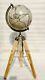 Vintage World Globe With Wooden Tripod Stand Handmade For Office & Home Décor