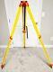 Vintage Yellowithorange Arom Heavy Duty Wooden Tripod Extends To 55 1/4