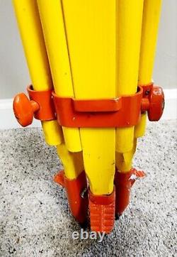 Vintage YellowithOrange Arom Heavy Duty Wooden Tripod Extends To 55 1/4