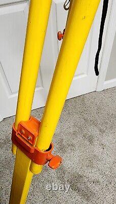 Vintage YellowithOrange Arom Heavy Duty Wooden Tripod Extends To 55 1/4