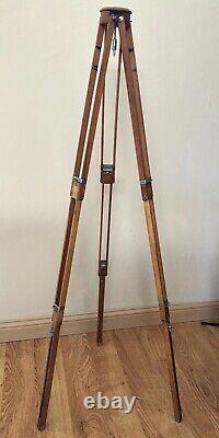 Vintage antique ZEISS IKON wooden tripod folds/extends 18 to 30 to 42-52