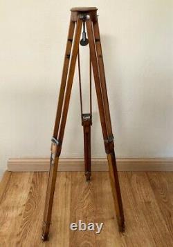 Vintage antique ZEISS IKON wooden tripod folds/extends 18 to 30 to 42-52