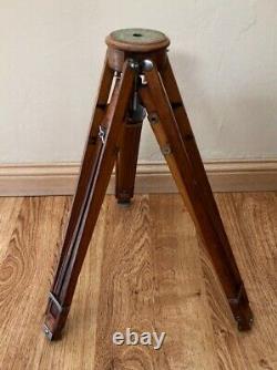 Vintage antique ZEISS IKON wooden tripod folds/extends 18 to 30 to 42-52